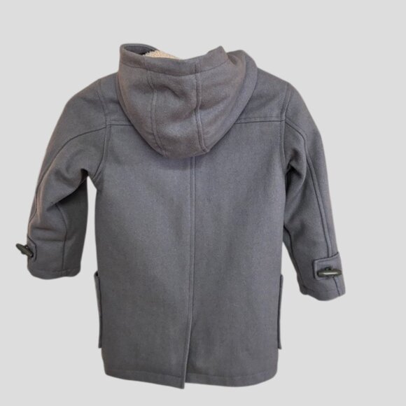 Vertbaudet Wool Blend Blue Fleece Lined Winter Hooded Coat Unisex - Picture 2 of 16